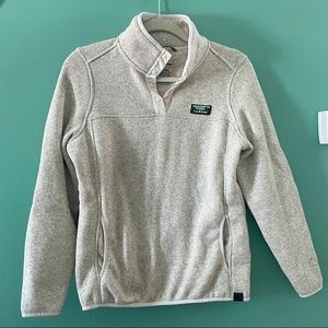 LLBean Fleece Pullover in Light Tan